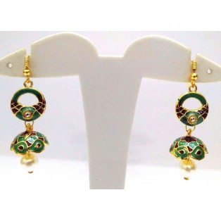 Meenakari Minakari Enamel Jhumka Jhumki Handmade Earring Jewelry Chandelier A101